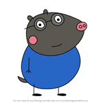 How to Draw Daddy Mole from Peppa Pig