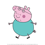 How to Draw Daddy Pig from Peppa Pig
