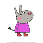 How to Draw Delphine Donkey from Peppa Pig