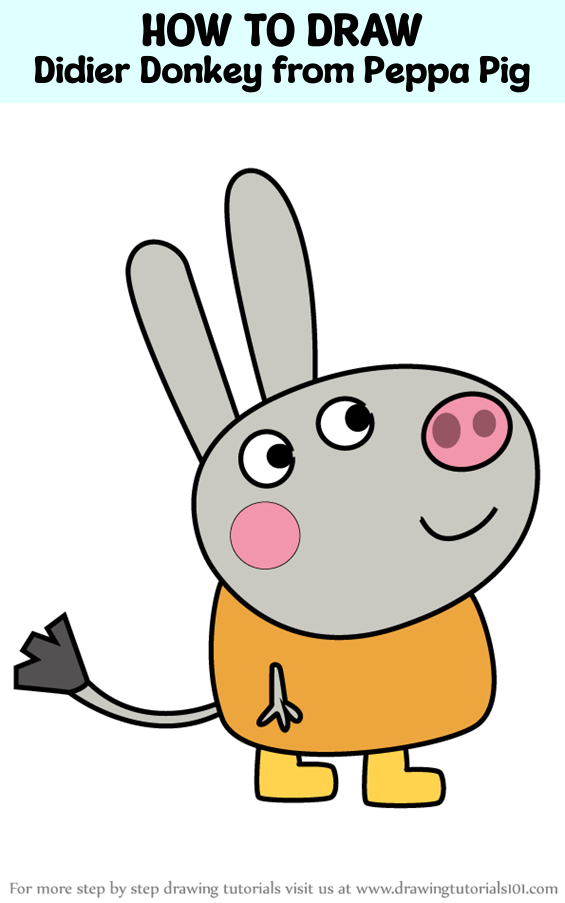 How To Draw Didier Donkey From Peppa Pig Peppa Pig Step By Step 