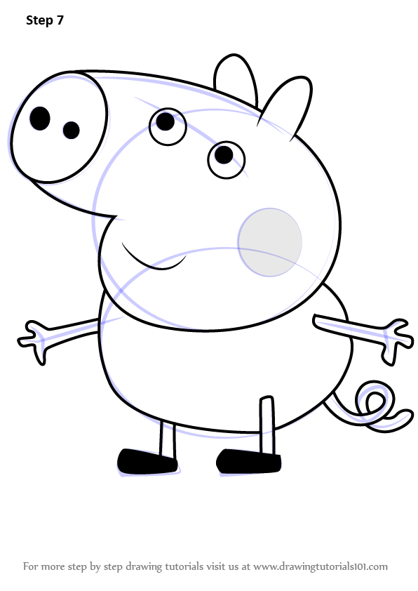 Learn How to Draw Floyd Pig from Peppa Pig (Peppa Pig) Step by Step