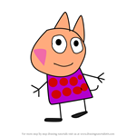 How to Draw Gertrude Cat from Peppa Pig