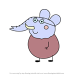 How to Draw Grandpa Elephant from Peppa Pig