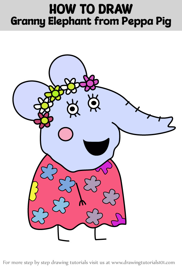 How to Draw Granny Elephant from Peppa Pig (Peppa Pig) Step by Step ...