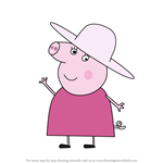 How to Draw Granny Pig from Peppa Pig