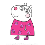How to Draw Granny Sheep from Peppa Pig