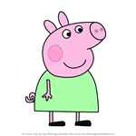 How to Draw Lindsey Pig from Peppa Pig