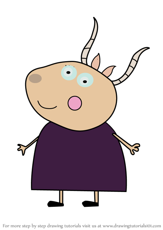 Learn How to Draw Madame Gazelle from Peppa Pig (Peppa Pig) Step by