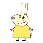 How to Draw Mademoiselle Lapin from Peppa Pig