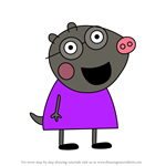 How to Draw Molly Mole from Peppa Pig