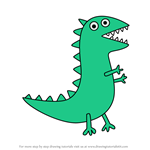 How to Draw Mr. Dinosaur from Peppa Pig