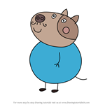 How to Draw Mr. Hyrax from Peppa Pig