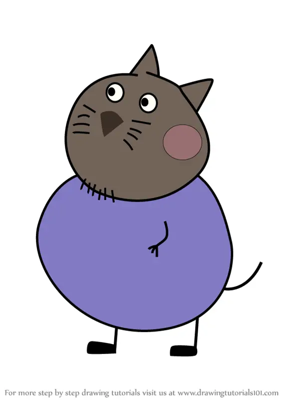 Learn How to Draw Mr. Cat from Peppa Pig (Peppa Pig) Step by Step : Drawing  Tutorials