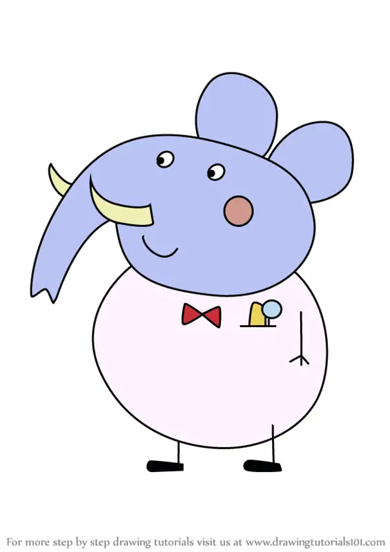 Learn How to Draw Mr. Elephant from Peppa Pig (Peppa Pig) Step by Step :  Drawing Tutorials