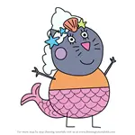 How to Draw Mrs. Mermaid from Peppa Pig