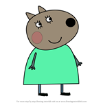 How to Draw Mrs. Dog from Peppa Pig