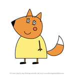 How to Draw Mummy Fox from Peppa Pig