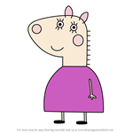 How to Draw Mummy Llama from Peppa Pig