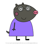 How to Draw Mummy Mole from Peppa Pig