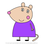 How to Draw Mummy Mouse from Peppa Pig