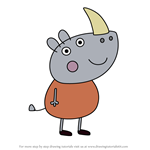 How to Draw Ronald Rhinoceros from Peppa Pig