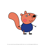 How to Draw Simon Squirrel from Peppa Pig