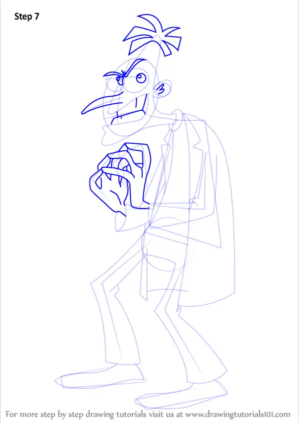 Step by Step How to Draw Dr. Doofenshmirtz from Phineas ... - 598 x 844 png 61kB
