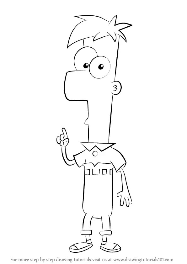 Learn How to Draw Ferb Fletcher from Phineas and Ferb (Phineas and Ferb)  Step by Step : Drawing Tutorials