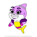 How to Draw Sharki B from Pinkfong