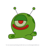 How to Draw Green Martian from Pocoyo