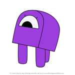 How to Draw Purple alien from Pocoyo