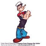 How to Draw Popeye from Popeye the Sailor