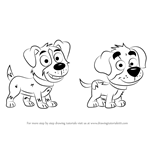 How to Draw Bart and Tony from Pound Puppies