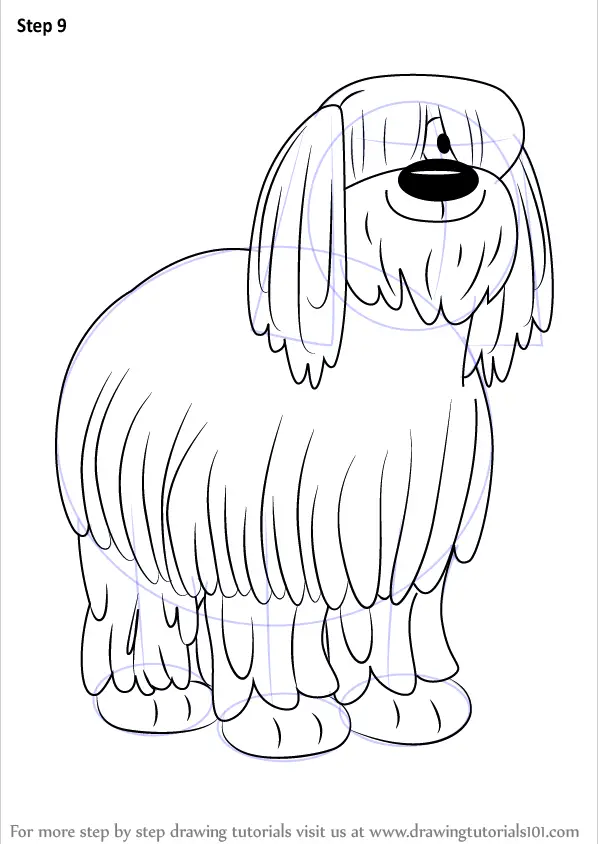 Learn How to Draw Niblet the Old English Sheepdog from Pound Puppies