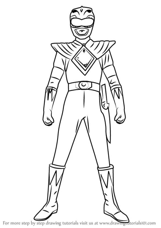 Learn How to Draw Green Ranger from Power Rangers Power 