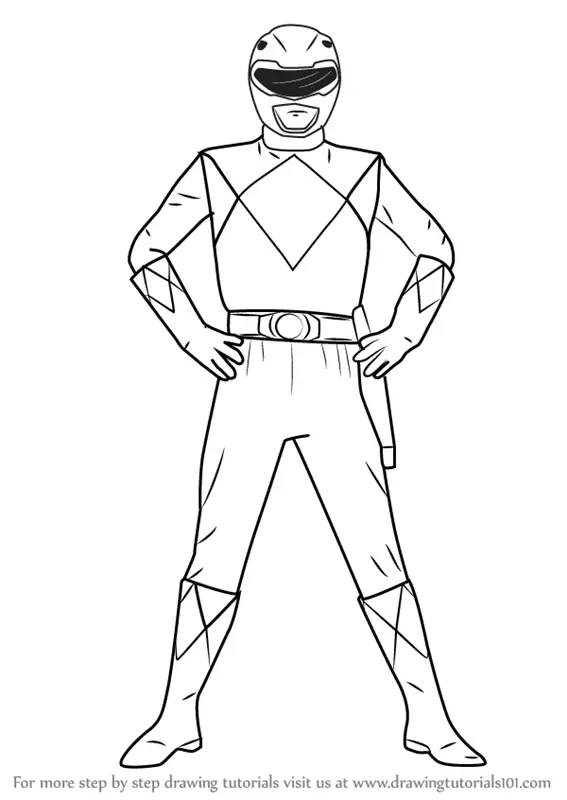 Learn How to Draw Red Ranger from Power Rangers (Power Rangers) Step by  Step : Drawing Tutorials