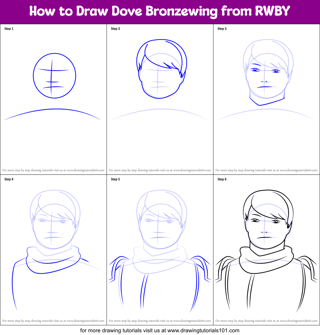 How to Draw Dove Bronzewing from RWBY Printable Step by Step