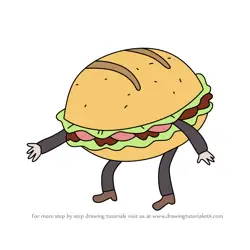 How to Draw Sandwich Monster from Regular Show