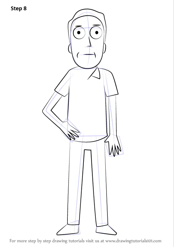 Learn How to Draw Jerry Smith from Rick and Morty (Rick and Morty) Step