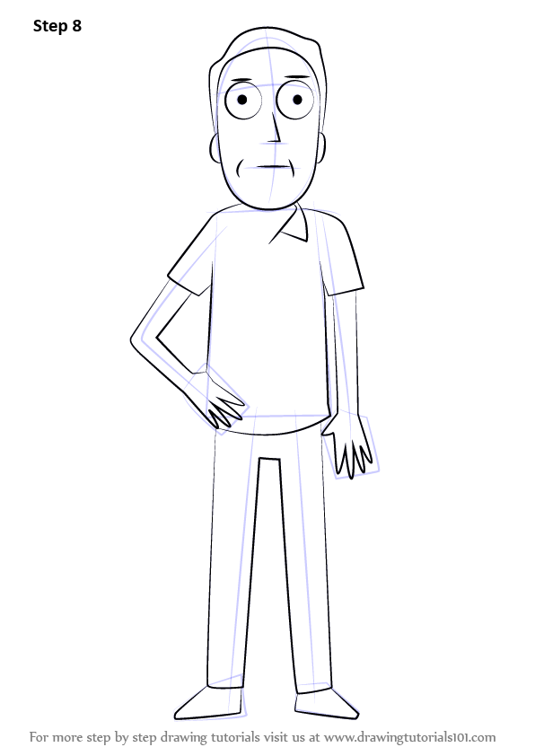 Learn How to Draw Jerry Smith from Rick and Morty (Rick and Morty) Step