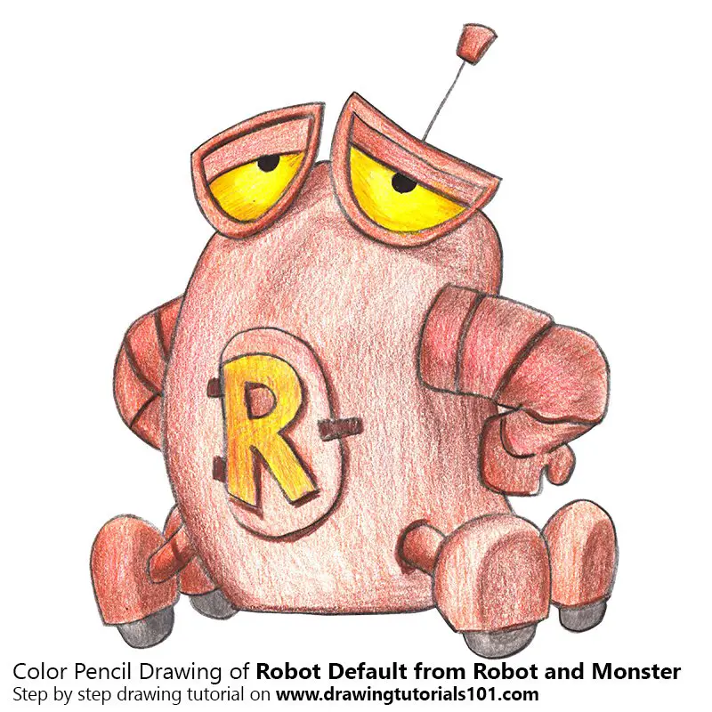 Robot Default from Robot and Monster Color Pencil Drawing