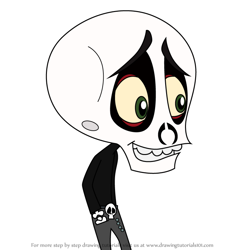 How to Draw Skull Boy from Ruby Gloom