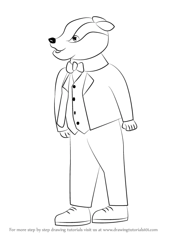 Learn How to Draw Bill Badger from Rupert (Rupert) Step by Step