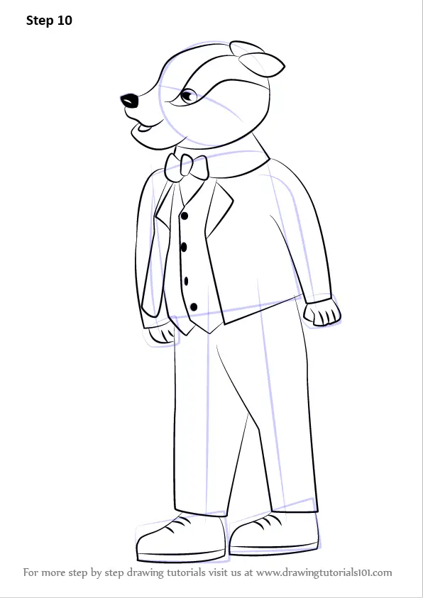 Learn How to Draw Bill Badger from Rupert (Rupert) Step by Step : Drawing  Tutorials