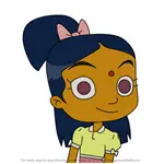 How to Draw Sita from Sally Bollywood Super Detective