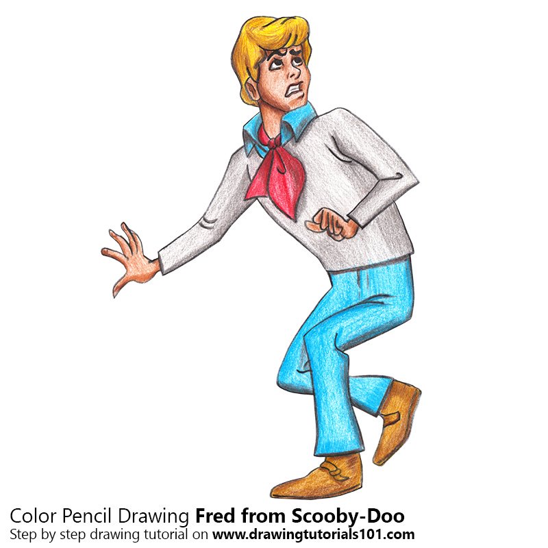 How to Draw Fred from Scooby-Doo by Color Pencils