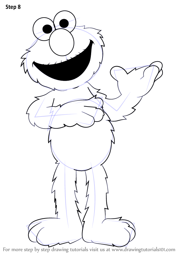 Learn How to Draw Elmo from Sesame Street (Sesame Street) Step by Step