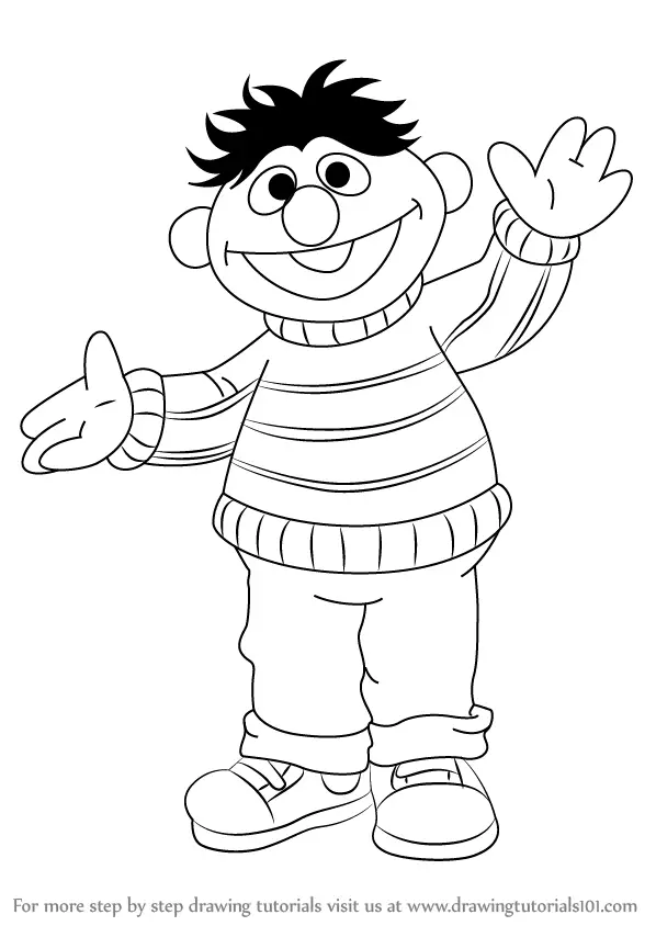 Learn How to Draw Ernie from Sesame Street (Sesame Street) Step by Step