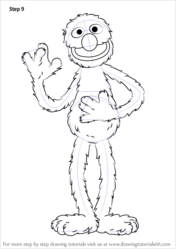Learn How to Draw Grover from Sesame Street (Sesame Street) Step by Step :  Drawing Tutorials