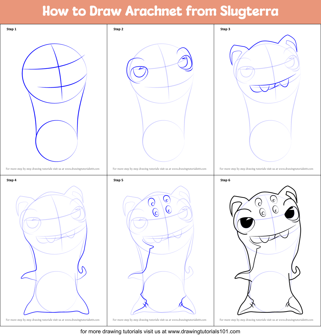 How to Draw Arachnet from Slugterra Printable Step by Step
